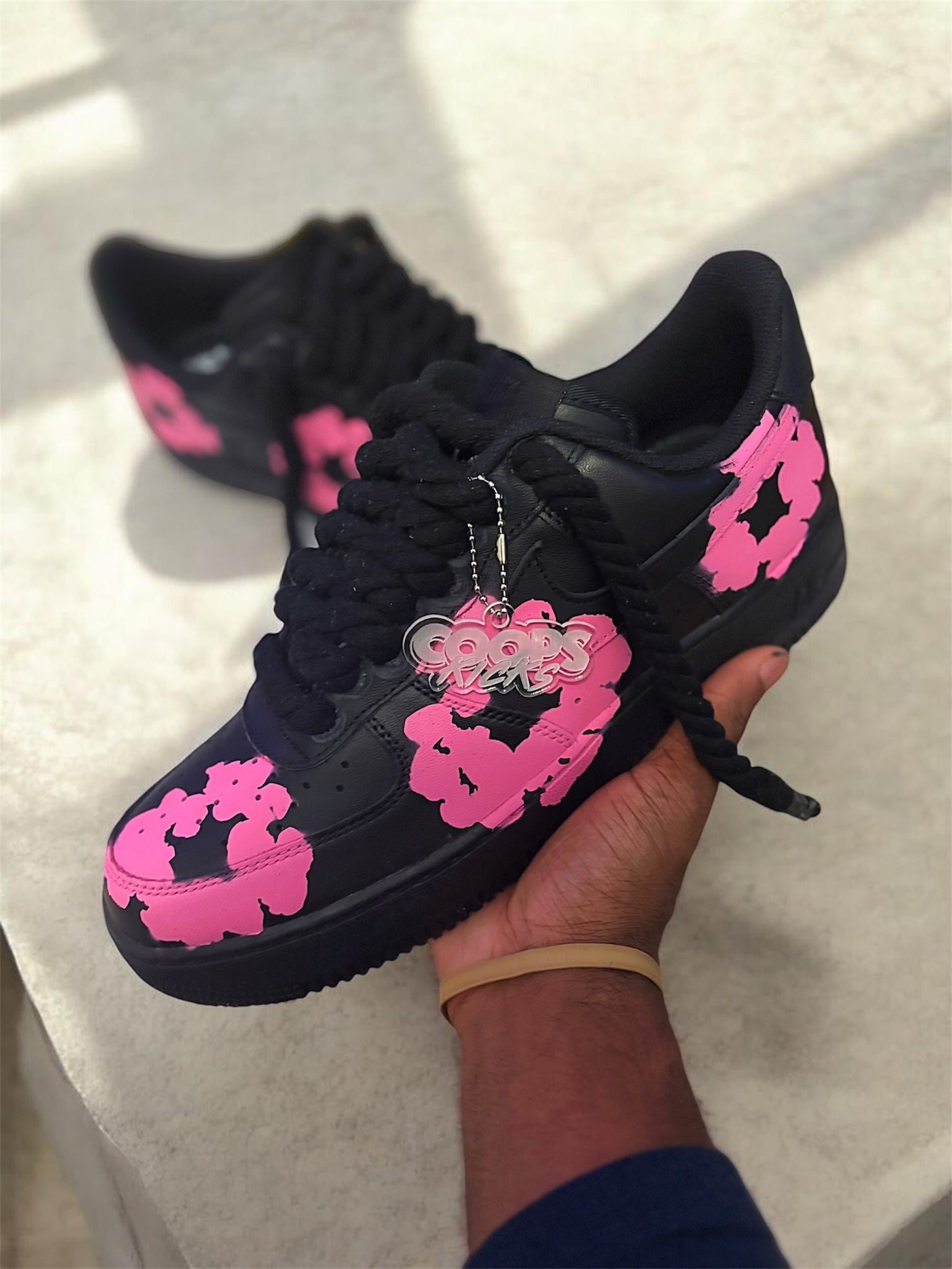 Pink denim tears AF1s