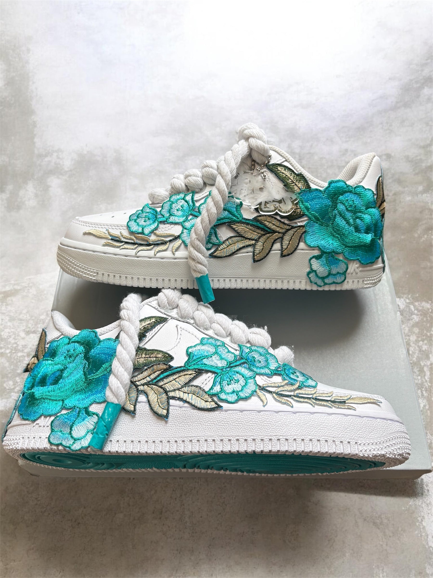 Teal Floral AF1s